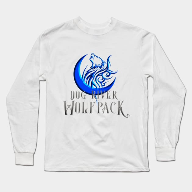 Dog River Wolfpack Logo Long Sleeve T-Shirt by KimbraSwain